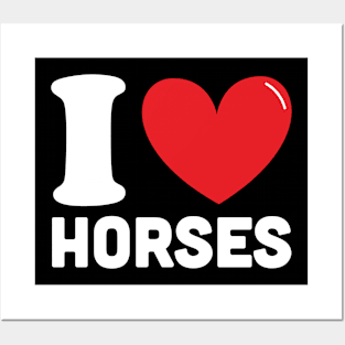 Red Heart I Love Horses Posters and Art